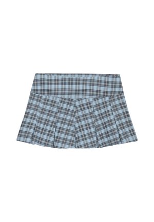 Bench, BENCH X SUPERDRY &AMP; CO BENCH LOGO PLEATED CHECK MINI SKIRT - Gonna a campana - blue moody check  moonbeam