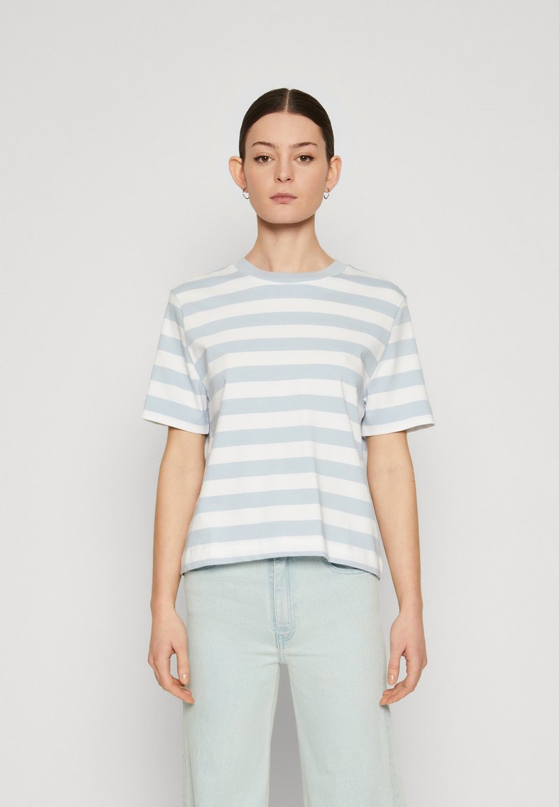 Selected Femme SLFESSENTIAL TEE - Apdrukāts T-krekls - light blue