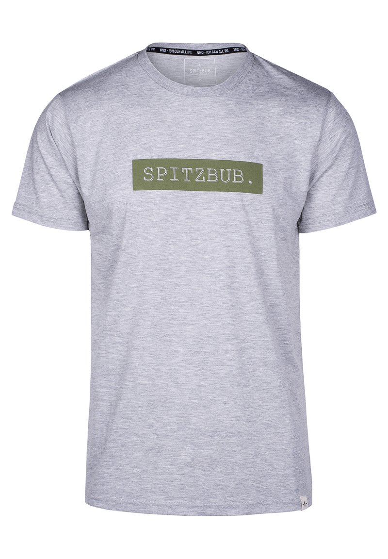 Herren T-Shirts basic | Spitzbub FRANZ T-Shirt print grey/grau - JE59634 Herren T-Shirts basic | Spitzbub FRANZ T-Shirt print grey/grau - JE59634