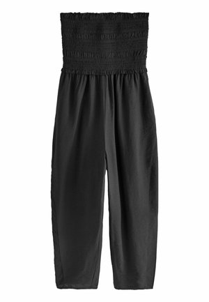 REGULAR FIT - BANDEAU SHIRRED BODY BARREL LEG JUMPSUIT  . - Jumpsuit - black