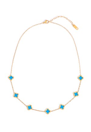 NTHIRTYTHREE BLAUE BLUME HALSKETTE UNISEX - Halskette - gold-coloured blue