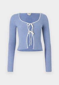 POINTELLE TIE FRONT - Gilet - blue