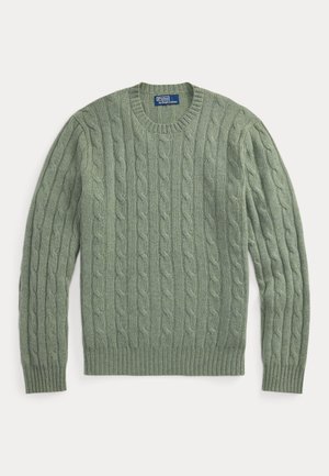 Polo Ralph Lauren, THE ICONIC CABLE-KNIT CASHMERE SWEATER UNISEX - Pulóver - fern green heather