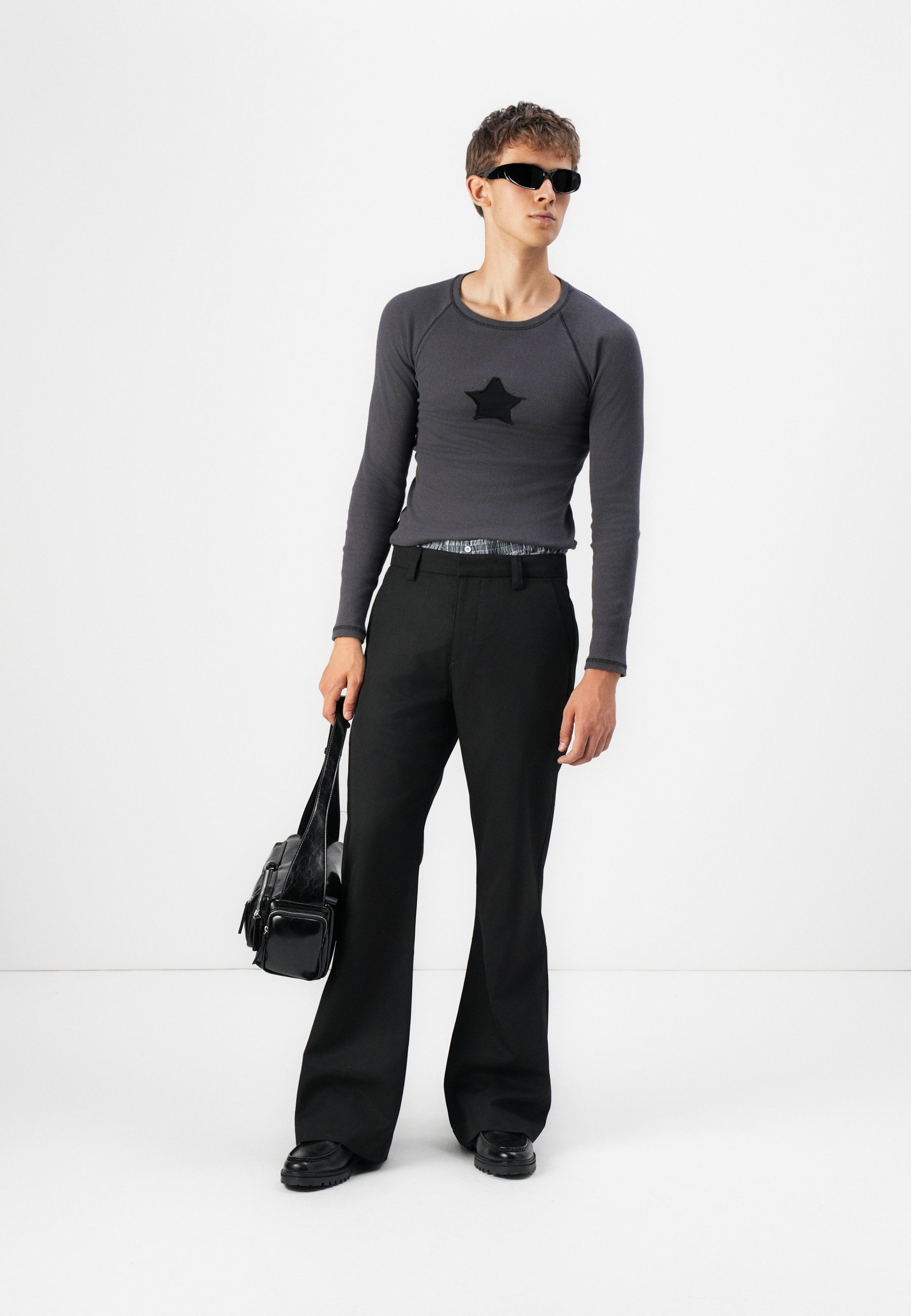 Jaded London STACKED SUIT PANT - Suit trousers - black - Zalando.co.uk