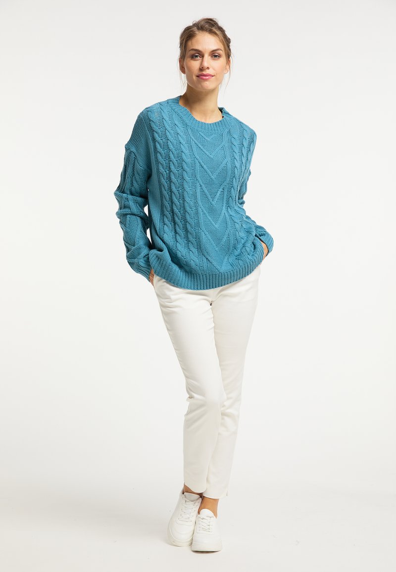 Damen Strickjacken | usha Strickpullover türkis - JX47919 Damen Strickjacken | usha Strickpullover türkis - JX47919
