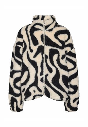 Noisy May, NMLUCA L/S CHECK SOFT FLEECE JRS - Giacca in pile - black
