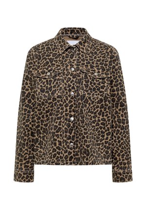 Cecil, DENIM OVERSHIRT WITH LEOPARD PRINT - Veste en jean - creamy mocha