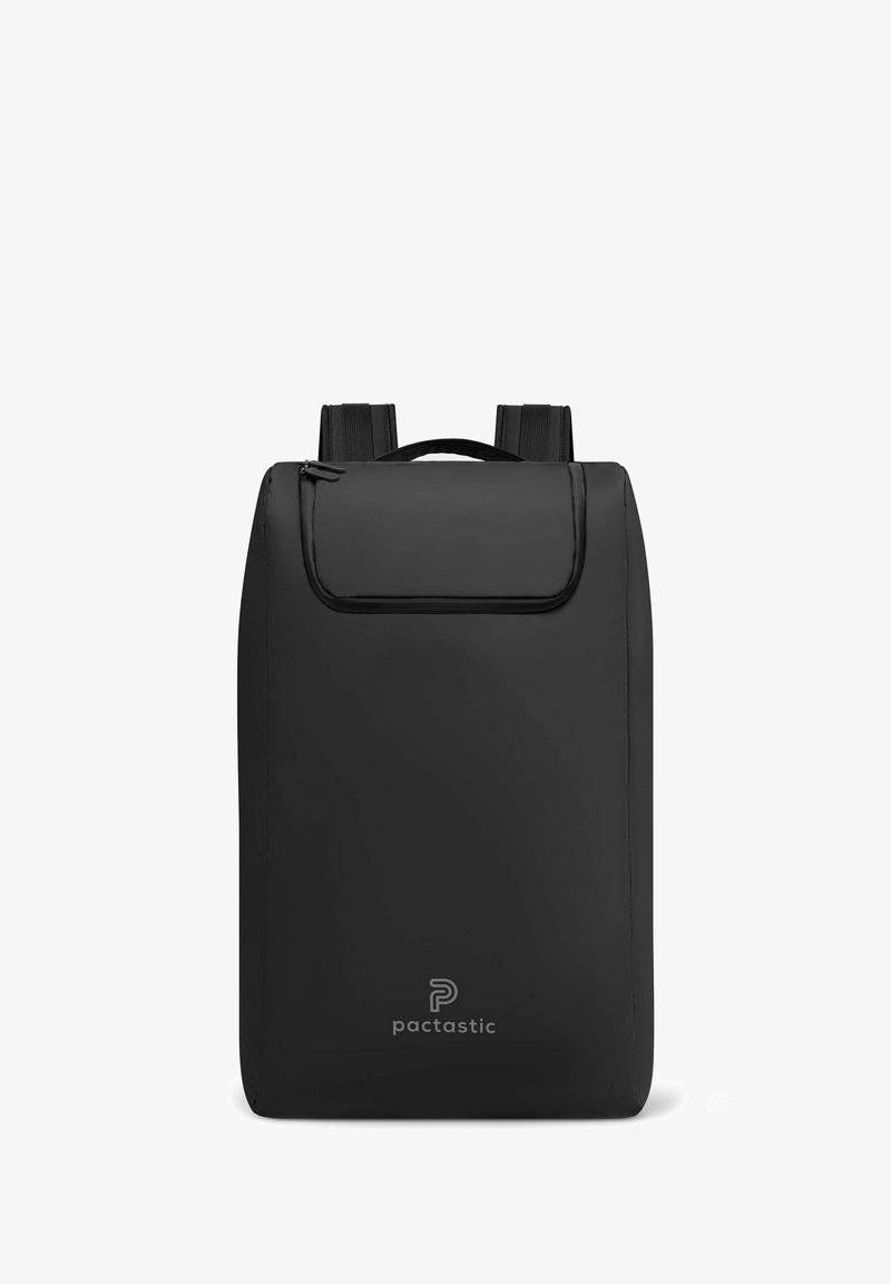 Zaino Black Pactastic con tasca superiore, due spallacci imbottiti, una maniglia per il trasporto e design minimalista.