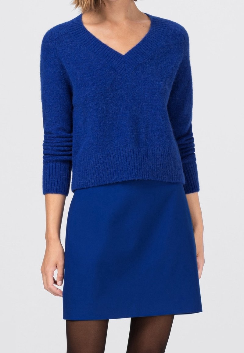 HALLHUBER Stickad tröja - dark blue