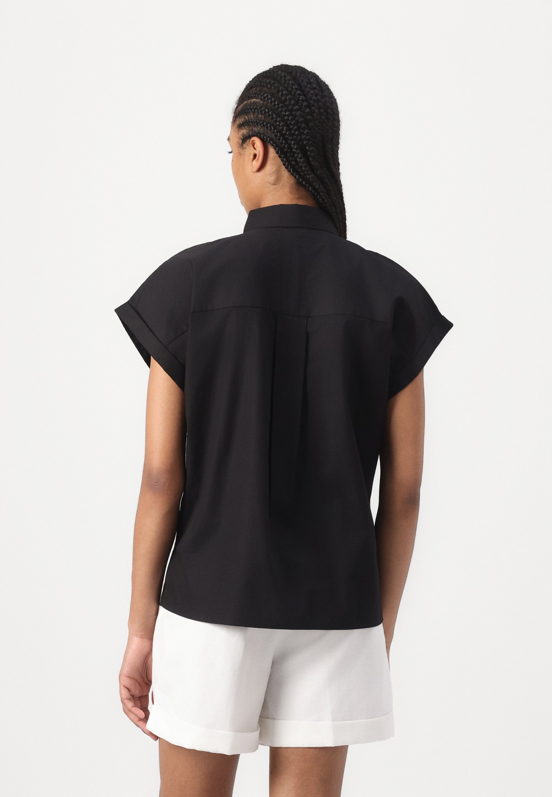 売れ筋商品|||トミー ヒルフィガー シャツ レディース トップス SLEEVELESS RELAXED SHIRT - Button-down blouse - black Tommy Hilfiger SLEEVELESS RELAXED SHIRT - Button-down blouse