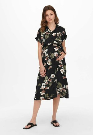 KURZÄRMELIGES - Vestido camisero - black