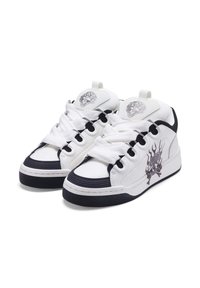 Ed Hardy FLIP LOW - FLAMING SKULL - Zapatillas skate - white/black