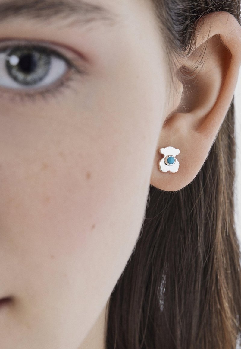 Pendientes Super Power de plata en forma de oso con perla · Tous · El