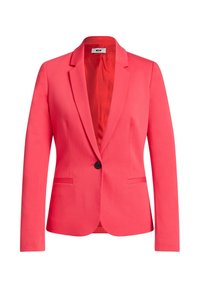 Korallblazer med en figurnära design, enkel knappstängning, slagkragar och två sidofickor. Tillverkad av ett mjukt, strukturerat tyg.