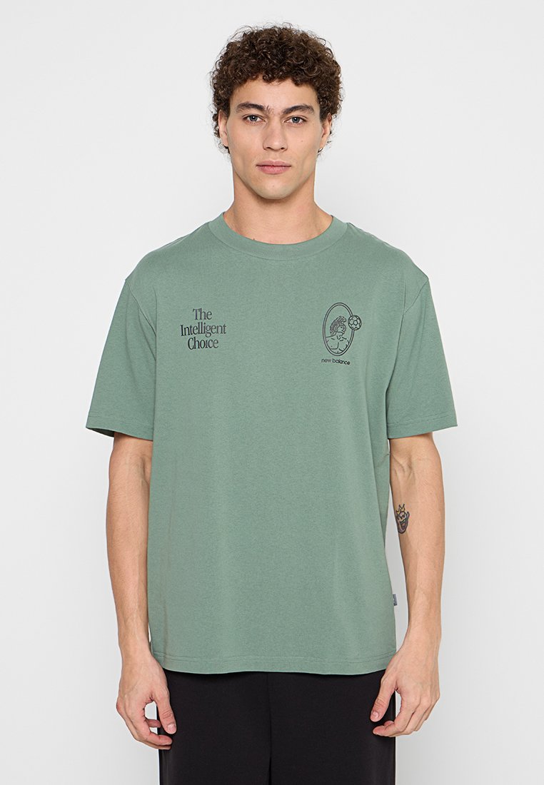 New Balance T-shirt print donkergrijs