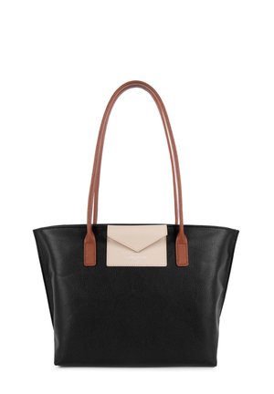 LANCASTER MAYA KBA - Cabas - noir galet rosé cognac