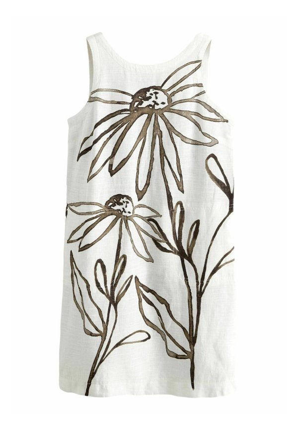 SLEEVELESS SCOOP BACK MINI - Freizeitkleid - cream mono placement floral