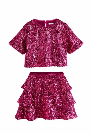 Next, REGULAR FIT - SEQUIN TOP AND RARA SKIRT SET . - A-Linien-Rock - pink
