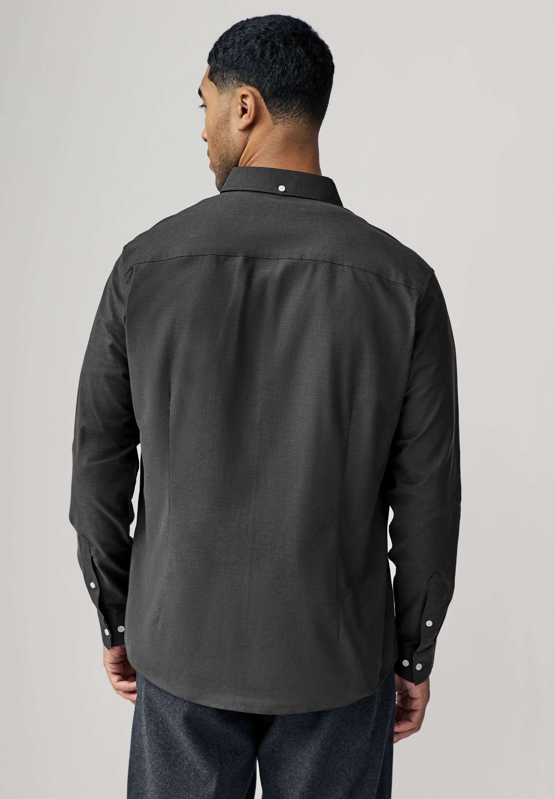 Next REGULAR FIT - STRETCH OXFORD LONG SLEEVE - Shirt - charcoal
