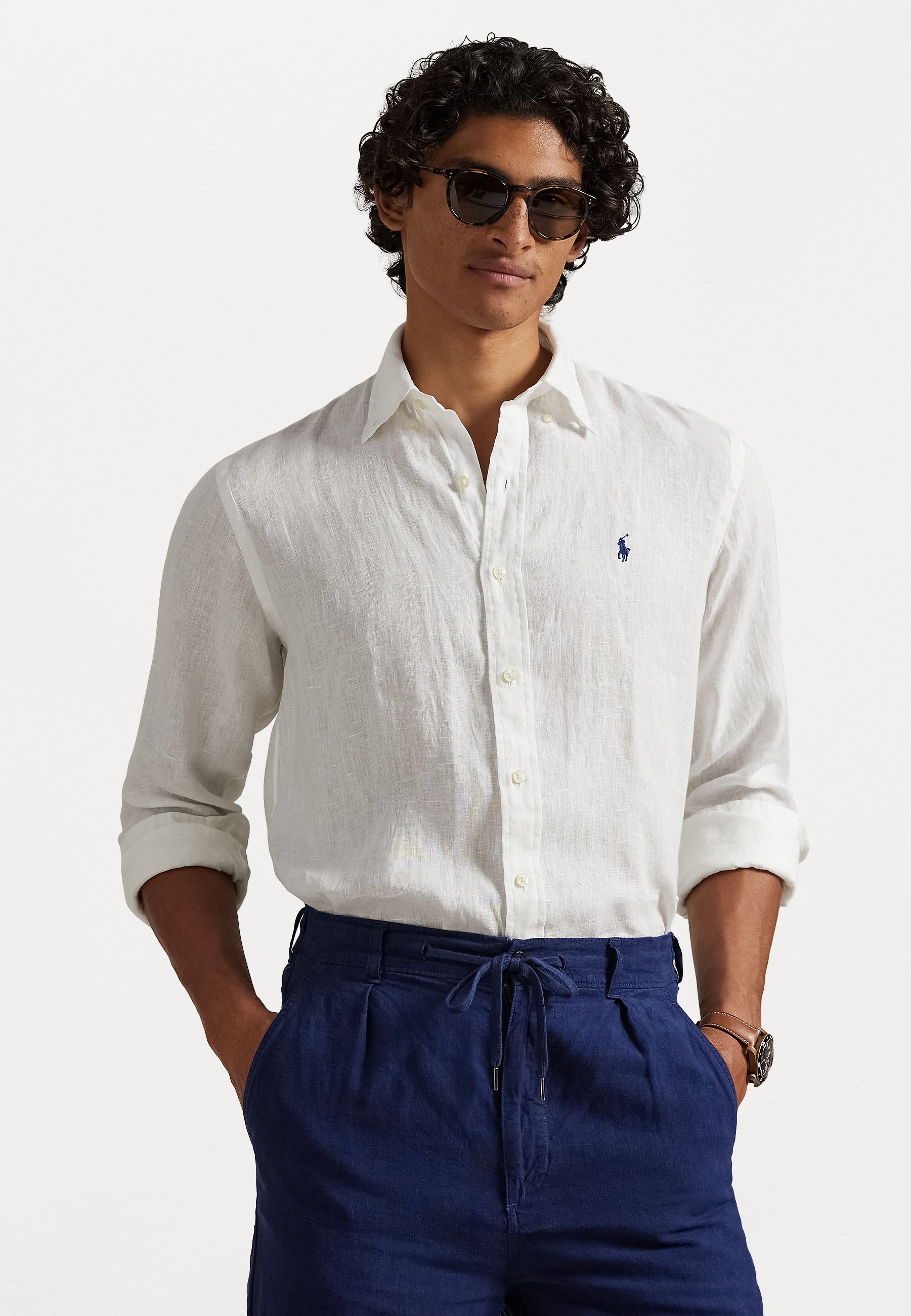 Polo Ralph Lauren CUSTOM FIT LINEN SHIRT - Overhemd - ceramic