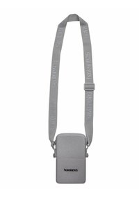 Borsa a tracolla grigia con superficie testurizzata, dotata di una tracolla con la scritta "havaianas". Design compatto con una chiusura sicura.