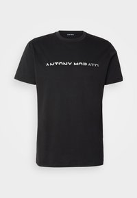 REGULAR FIT WITH LOGO  IN LAMINATED AND EMBOSSED - Print T-shirt - black
