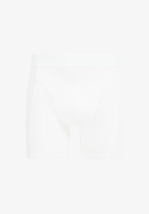 Białe bawełniane bokserki o gładkim, elastycznym pasku w talii, z wyprofilowaną kieszonką i bezszwowymi bokami dla wygody.