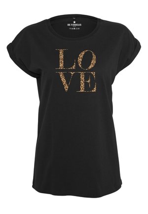 CLASSIC ROLL UP LOVE - Print T-shirt - black shirt print leo efp