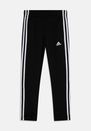 ESSENTIALS 3-STRIPES FLEECE - Träningsbyxor - black/white