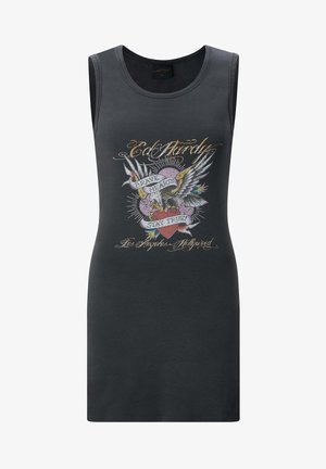 BRAVE HEARTS TANK  - Jersey dress - washed black