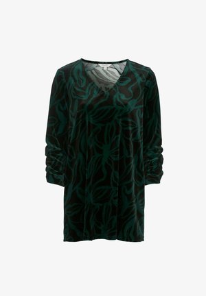 Cellbes of Sweden WITH GATHERED SLEEVE - Tunika - dark green patterned