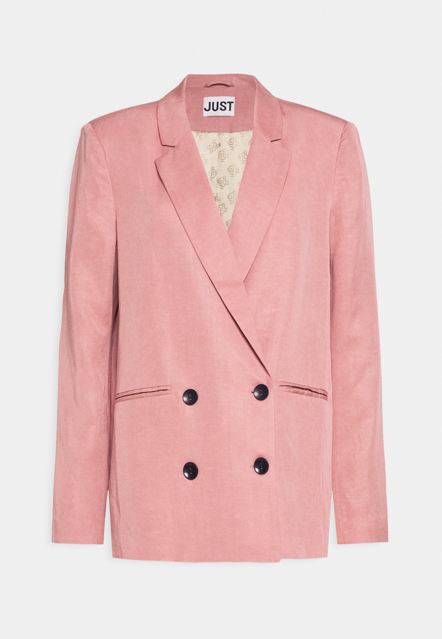 JUST FEMALE PRIYA SOFT Short coat ash rosepink NA KD Blazer double breasted ladies party jacket in metallic