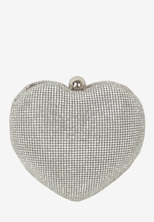 HVISK, HEART CASE RHINESTONES - Taška cez plece - silver-coloured