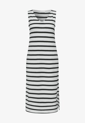 Street One Studio, MIDI DRESS WITH V-NECK AND STRIPES - Abito in maglia - off white