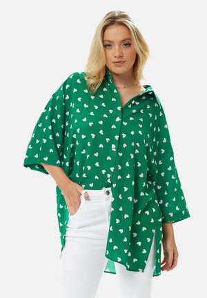 HEART - Button-down blouse - green
