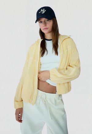 Bershka HOODED  - Tréningová bunda - beige