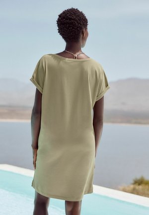 Next V-NECK CAPPED SLEEVE  - Džersio suknelė - olive green