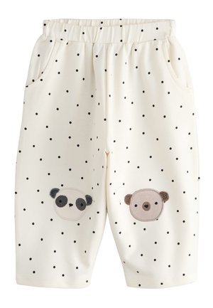 Next, REGULAR FIT - EMBELLISHED BARREL - Stoffhose - white mono spot bears