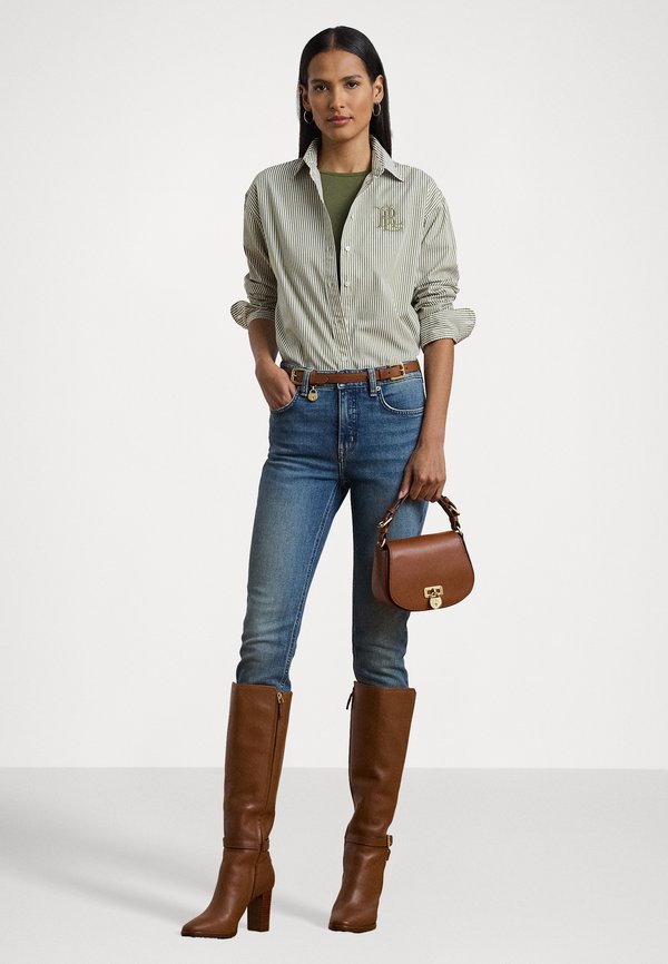 STRETCH COTTON T-SHIRT - Basic T-shirt - olive grove4