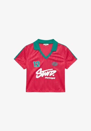 PULL&BEAR, STWD PORTUGAL FOOTBALL - POLO SHIRT - Pólóing - red