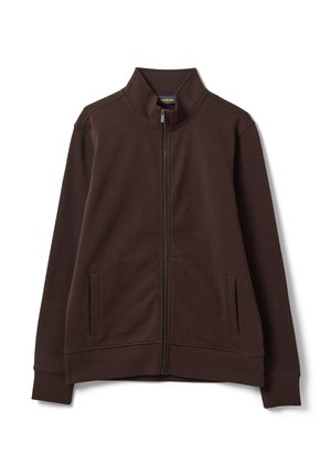 OVS, SWEATSHIRT WITH CREW NECK AND ZIP, REGULAR FIT - Sweatjacke - chocolate brown