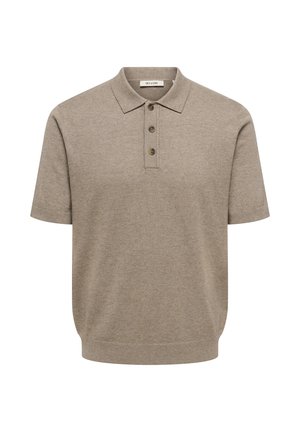 Only & Sons, Knitted neck ONSLOUI Knit - - Poloshirts - desert taupe