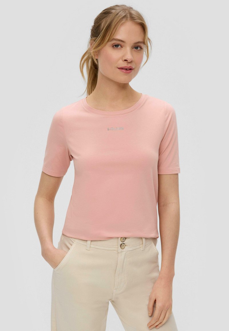 s.Oliver MIT LOGOPRINT - T-shirt basic - rosa