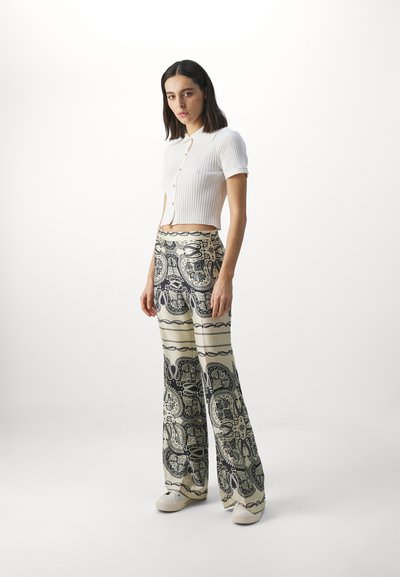 DESIGN - Pantalon ample élégant à taille élastique - Marron
