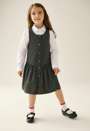 Next, REGULAR FIT - DROP WAIST PINAFORE SCHOOL DRESS - Shirt dress - grey