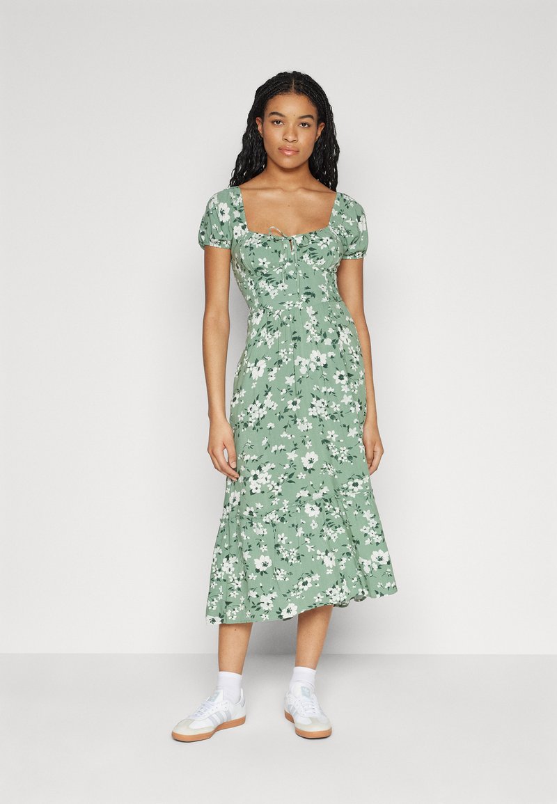 Hollister Co. SOFIA MIDI DRESS Freizeitkleid green floral update
