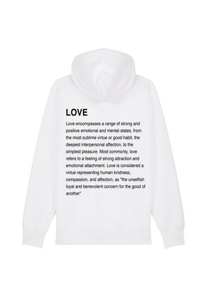 LOVE DEFINITION BACK PRINT - Felpa con zip - white