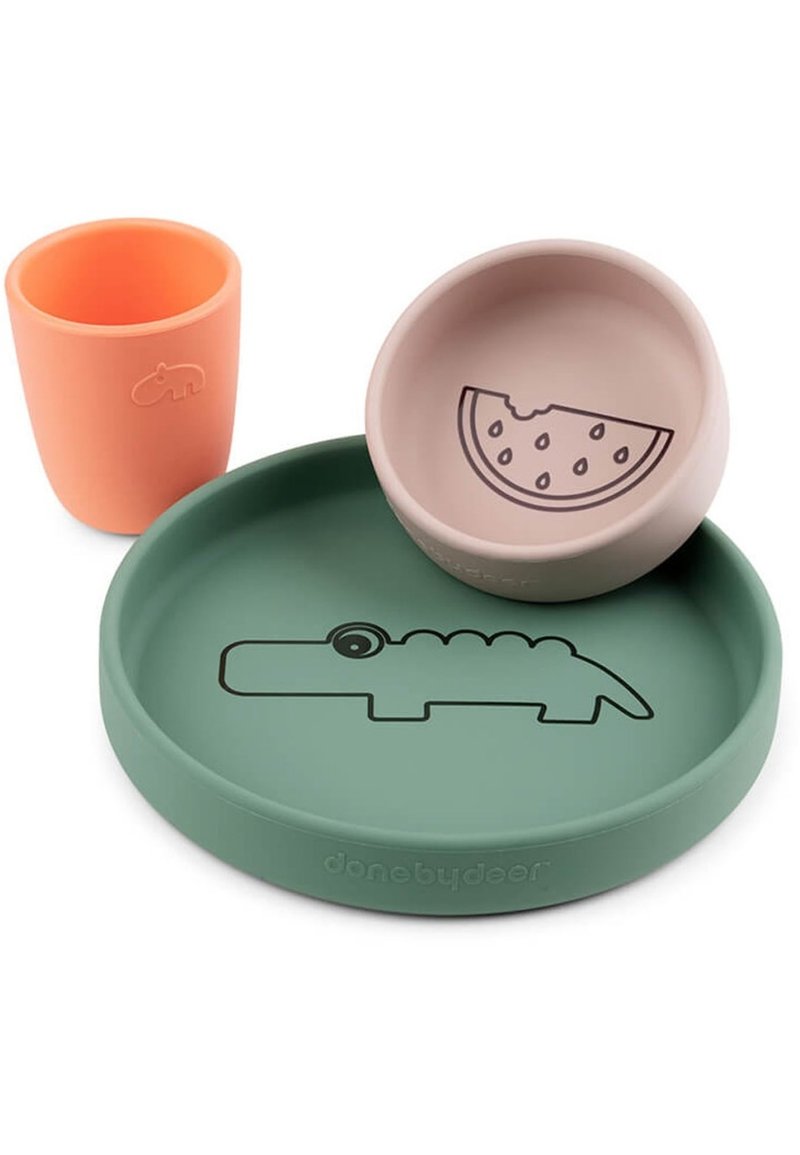 Done By Deer DINNER SET CROCO COLOUR MIX - Lasten astiat & aterimet - multi coloured