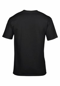 Mustat lyhythihaiset T-paidat, jotka on valmistettu sileästä, joustavasta kankaasta. Sisältää klassisen pyöreän kauluksen ja yksinkertaisen, koristeettoman muotoilun takana.