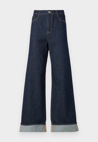 ONLHOPE WIDE FOLD UP RINSE - Wide Leg - dark blue denim